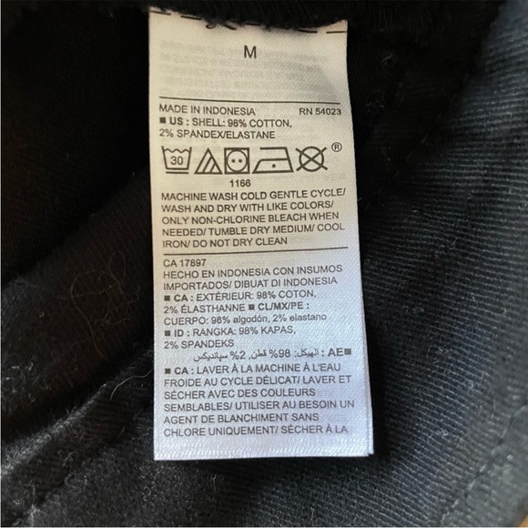 Old Navy Black Twill Moto Jacket Women’s Size Medium Biker Style - Picture 7 of 10